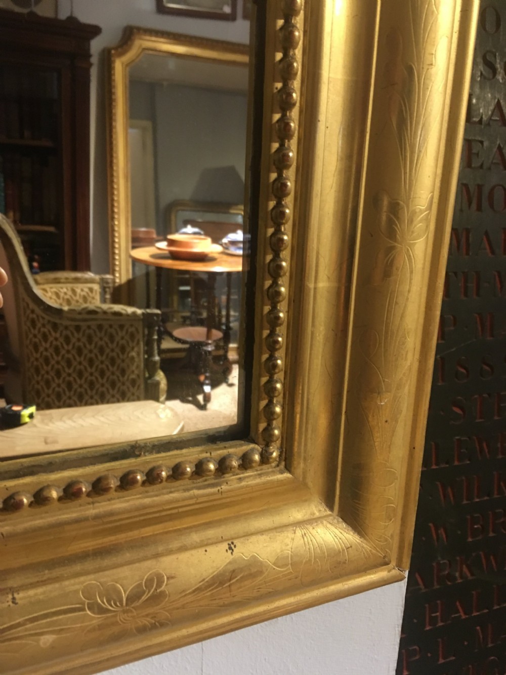 Antique gilt mirror 43 X 31 inches  View V