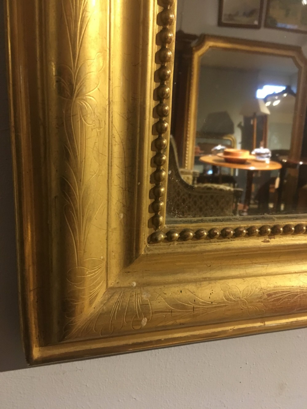 Antique gilt mirror 43 X 31 inches  View VI