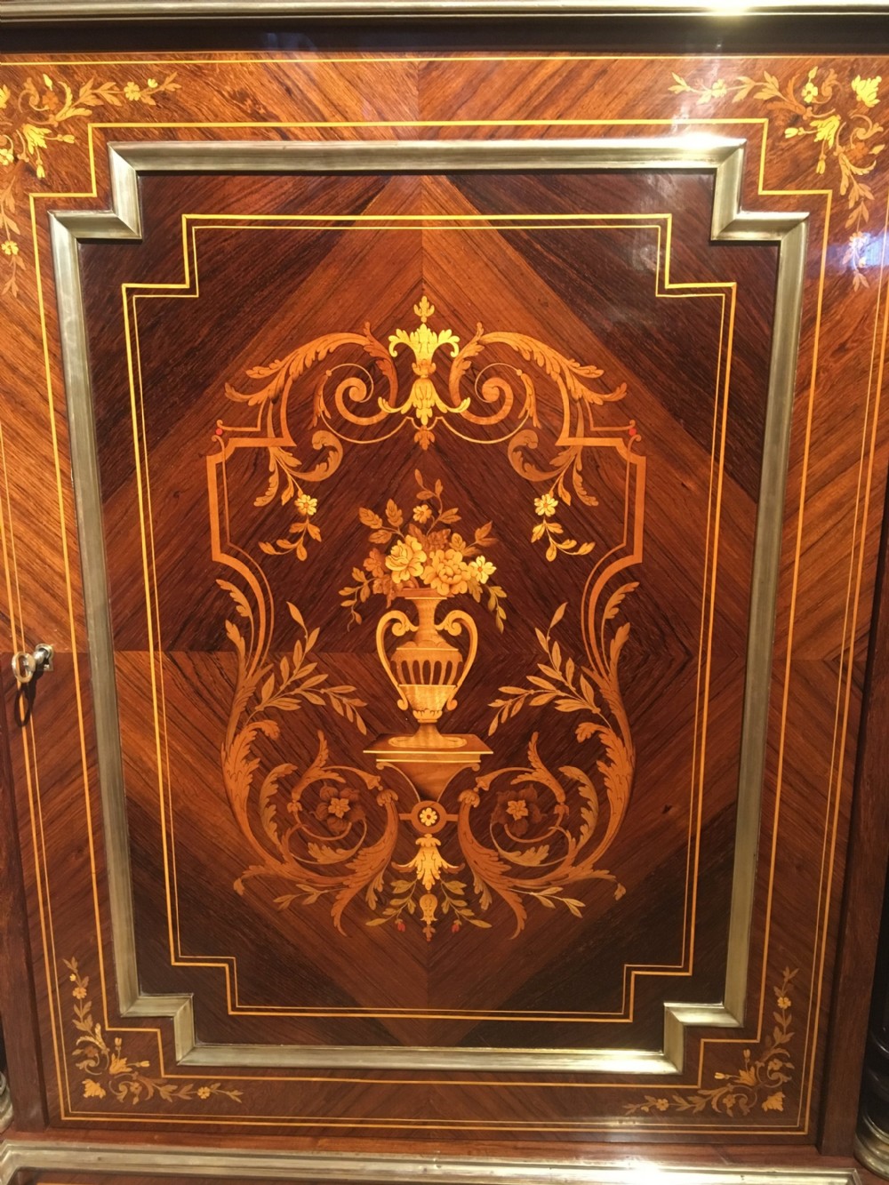 Napoleon III rosewood and inlaid side cabinet   View III