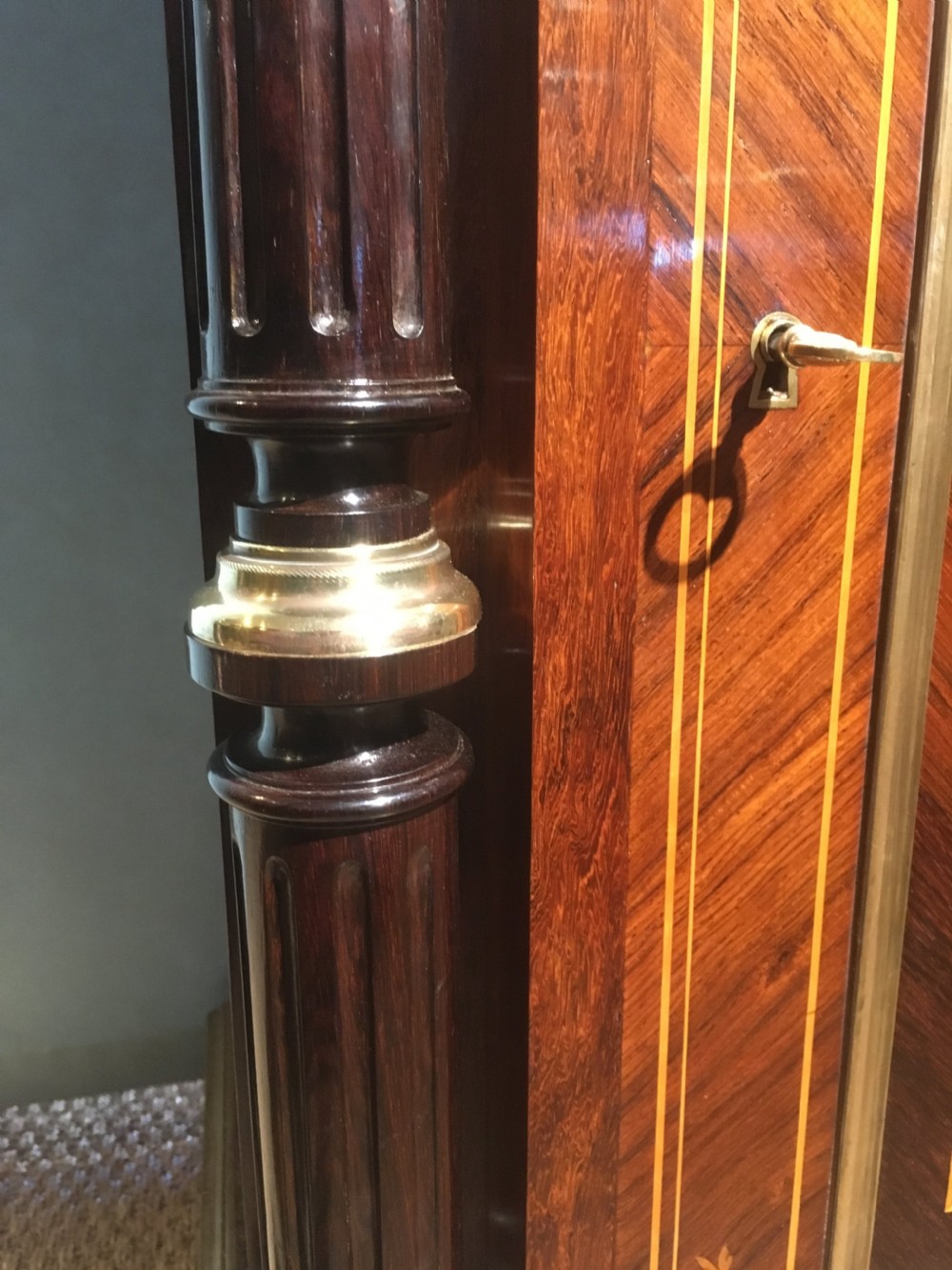 Napoleon III rosewood and inlaid side cabinet   View IV