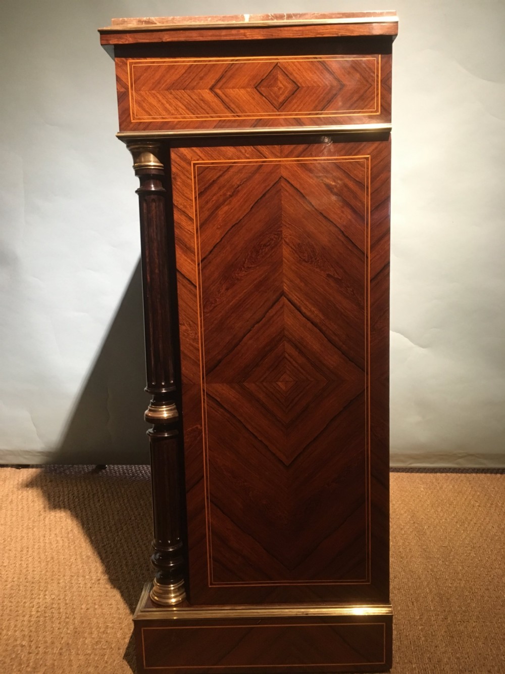 Napoleon III rosewood and inlaid side cabinet   View X