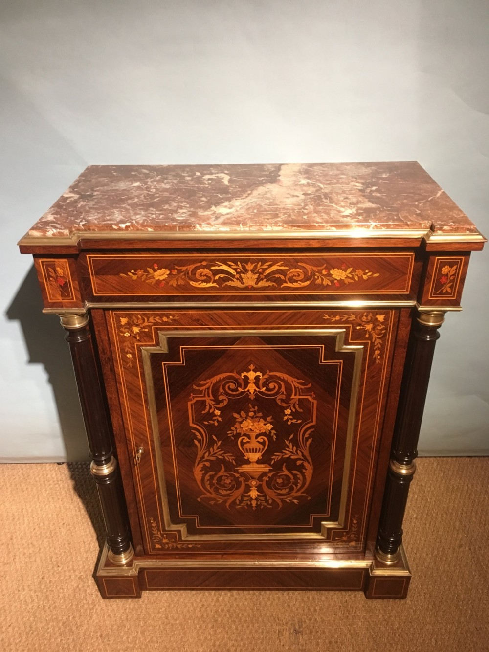 Napoleon III rosewood and inlaid side cabinet   View XI