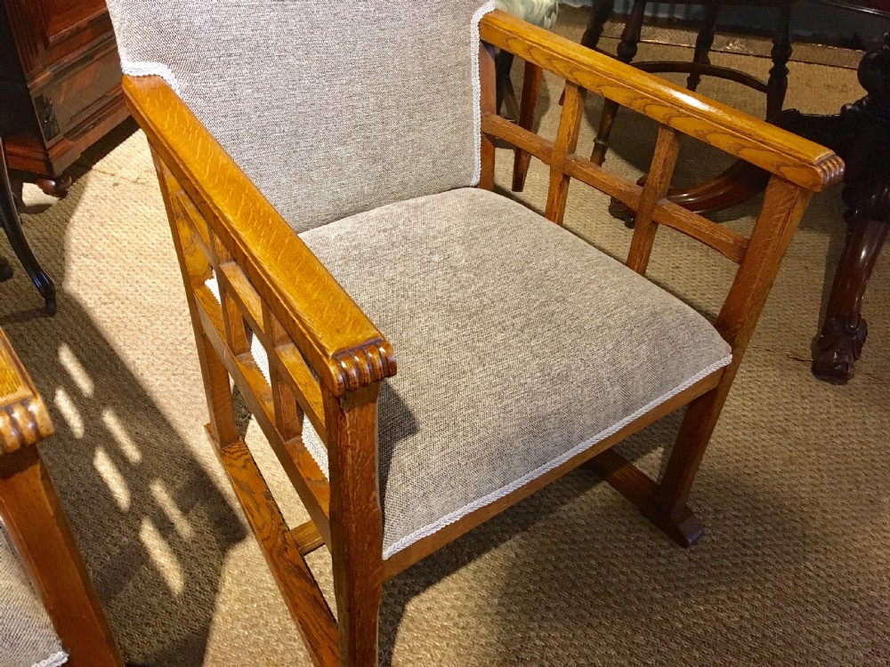 PAIR ARTS AND CRAFTS COTSWOLD ARMCHAIRS  View II