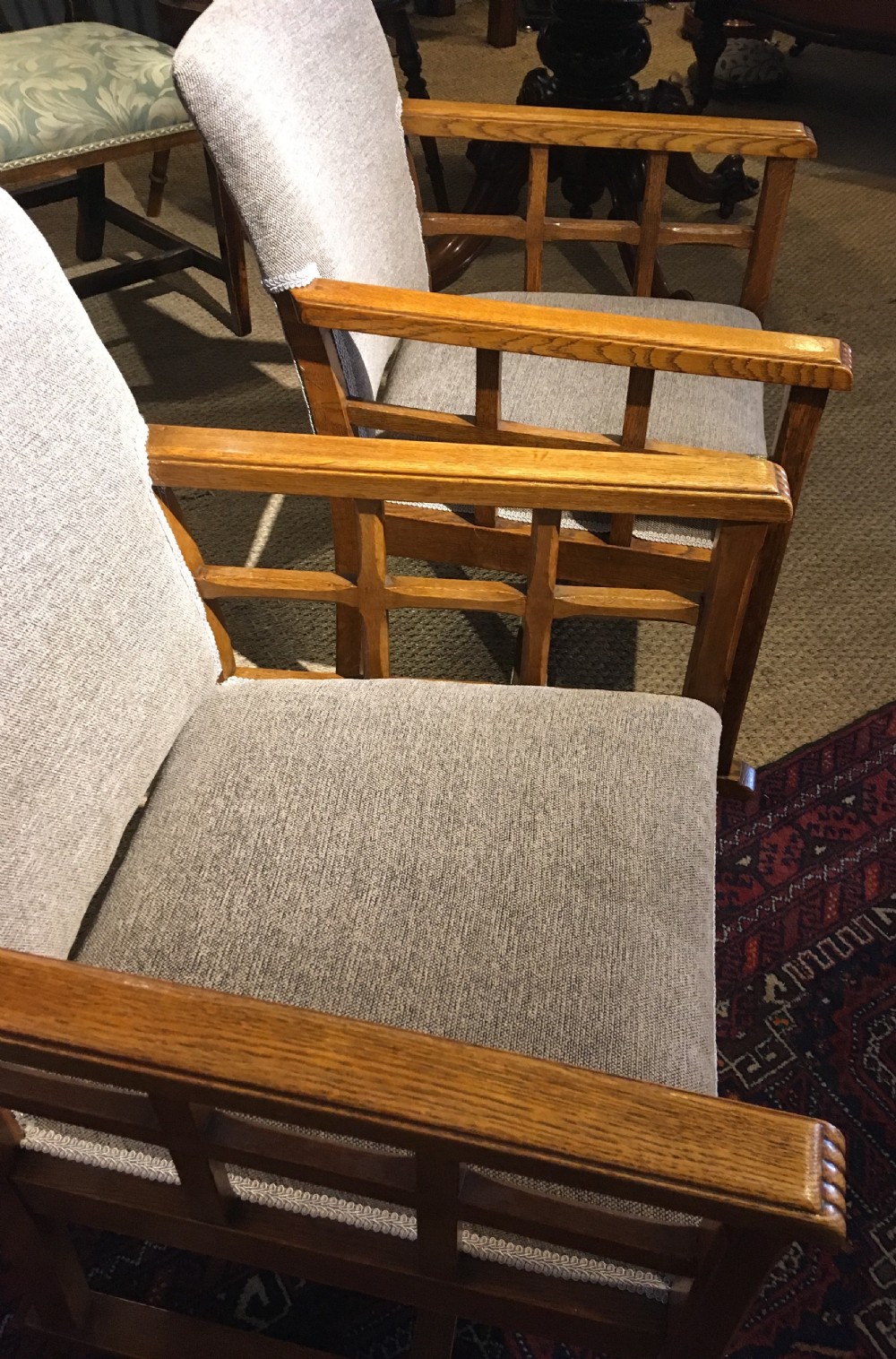 PAIR ARTS AND CRAFTS COTSWOLD ARMCHAIRS  View IV