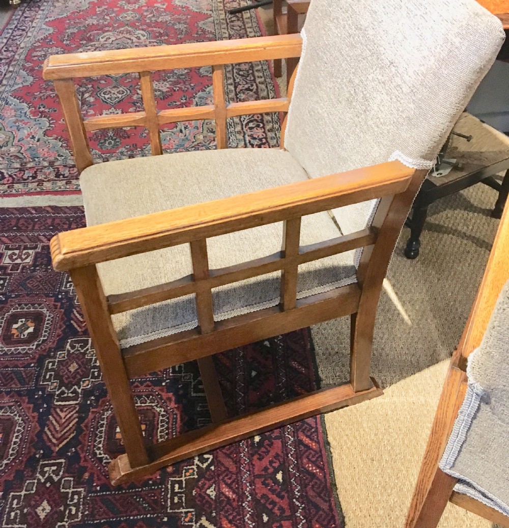 PAIR ARTS AND CRAFTS COTSWOLD ARMCHAIRS  View VIII