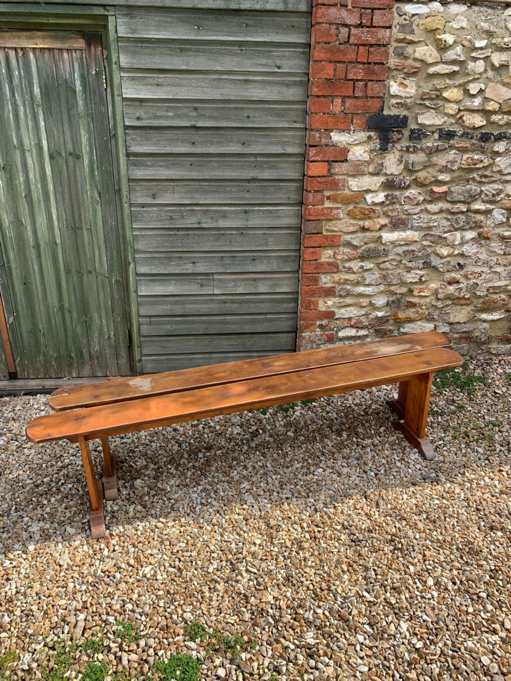 Pair of oak benches 