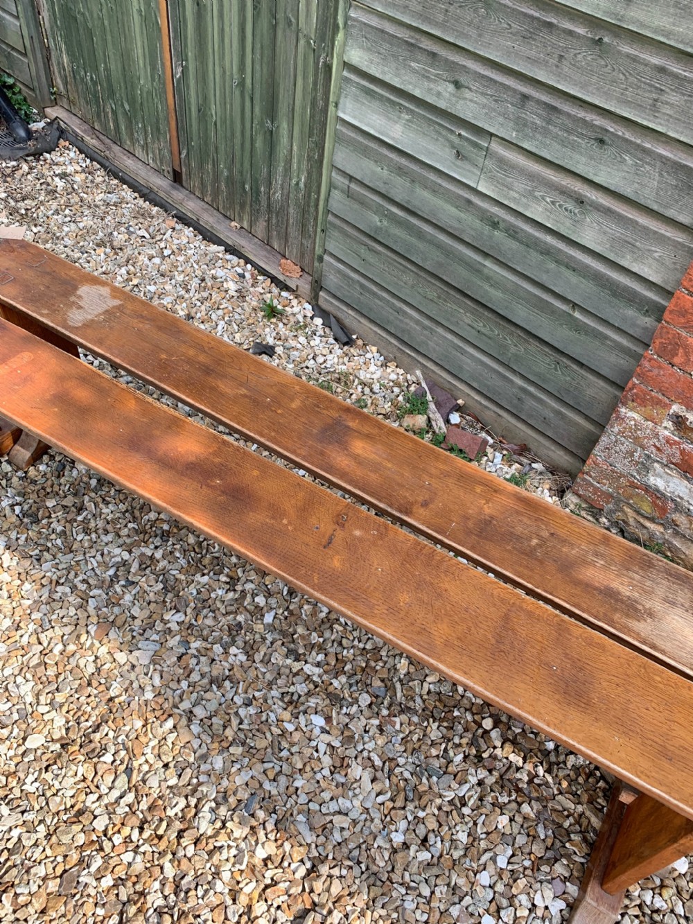 Pair of oak benches  View III