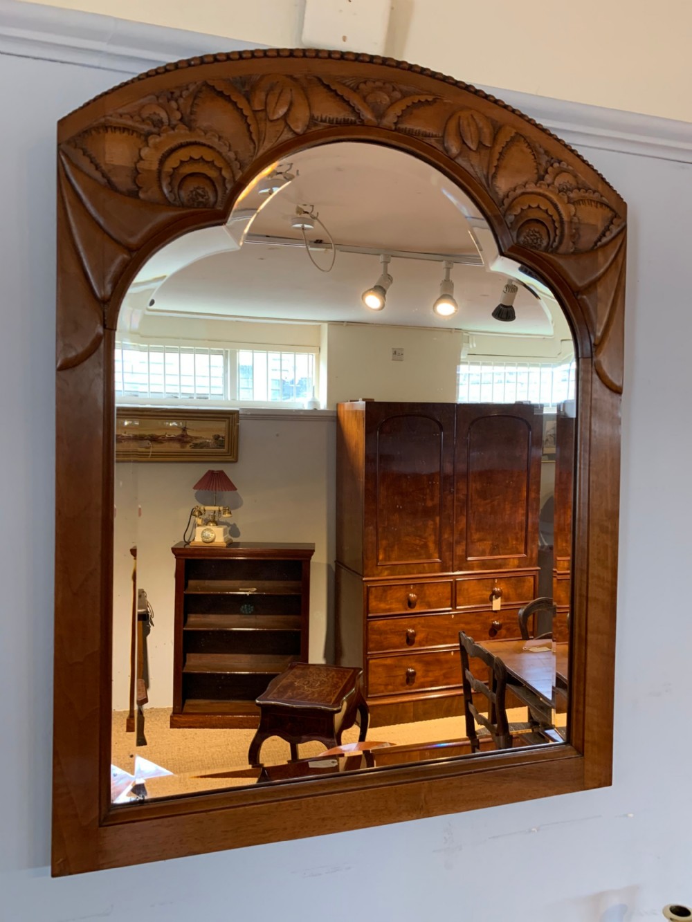 Art Deco walnut mirror 