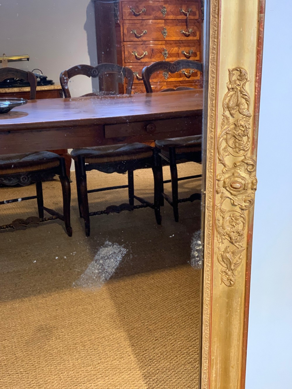 Tall narrow gilt mirror 65.5 x 34 inches  View IV