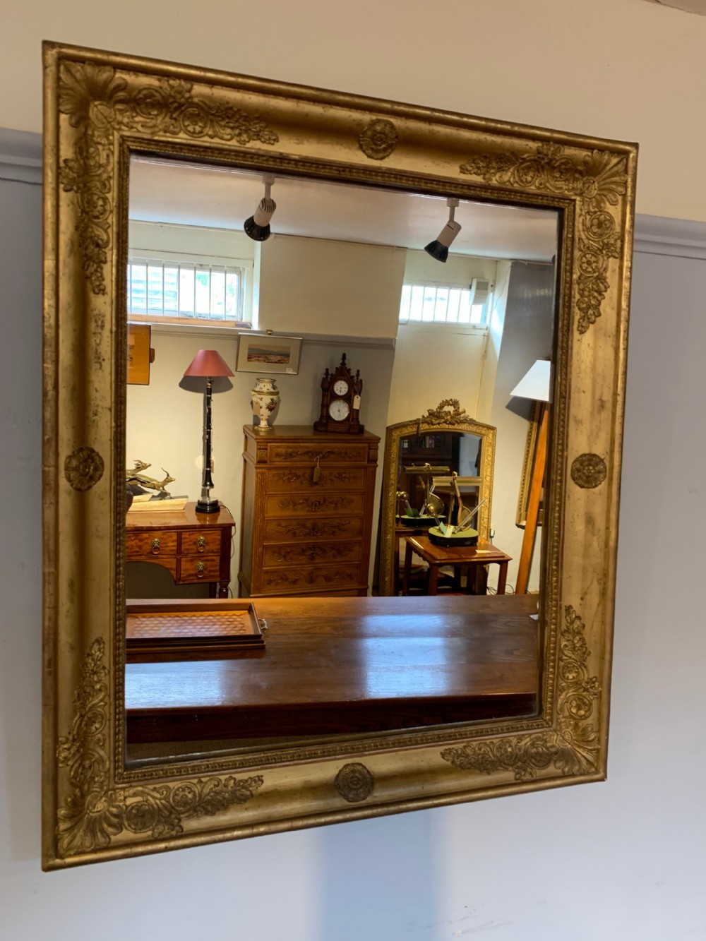 Antique gilt mirror 21.5 inches X 26 inches 