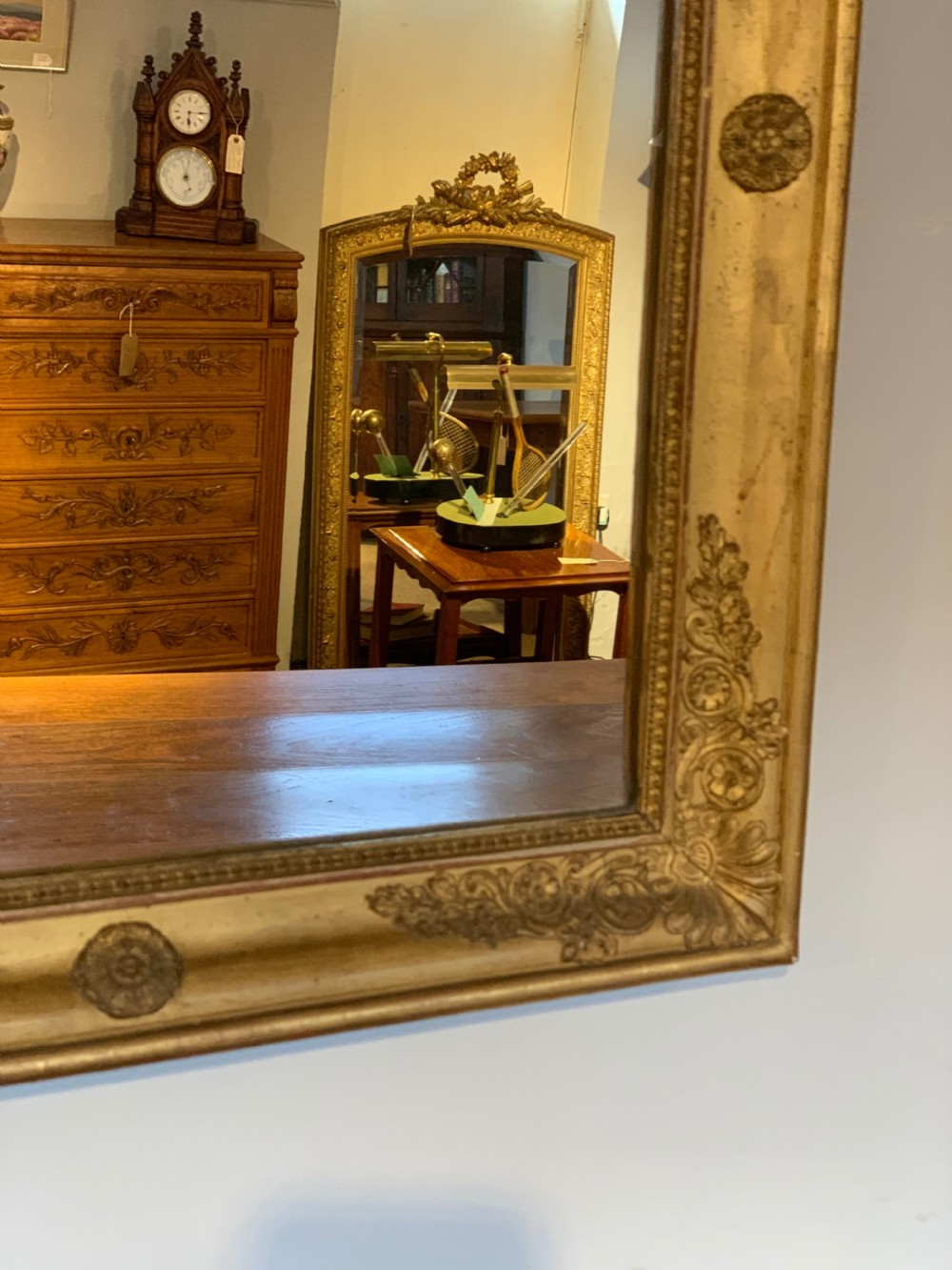 Antique gilt mirror 21.5 inches X 26 inches  View III