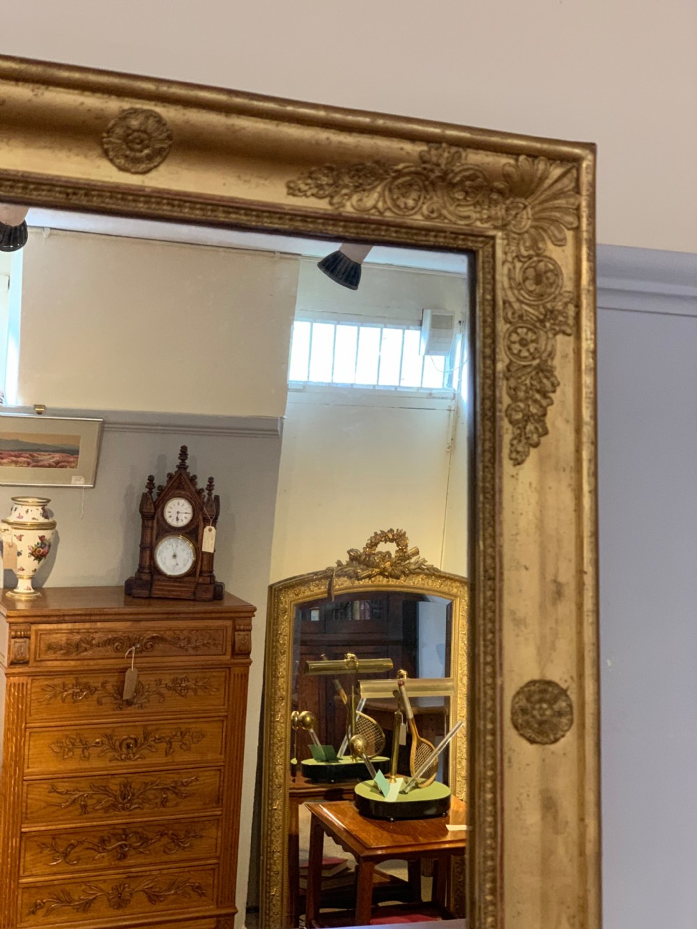 Antique gilt mirror 21.5 inches X 26 inches  View IV