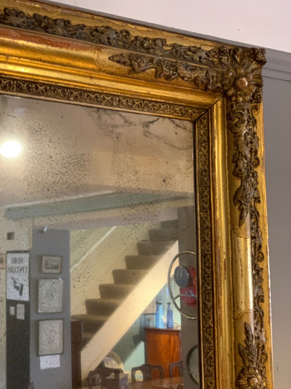 antique gilt mirror 39 inches x 31   View IV