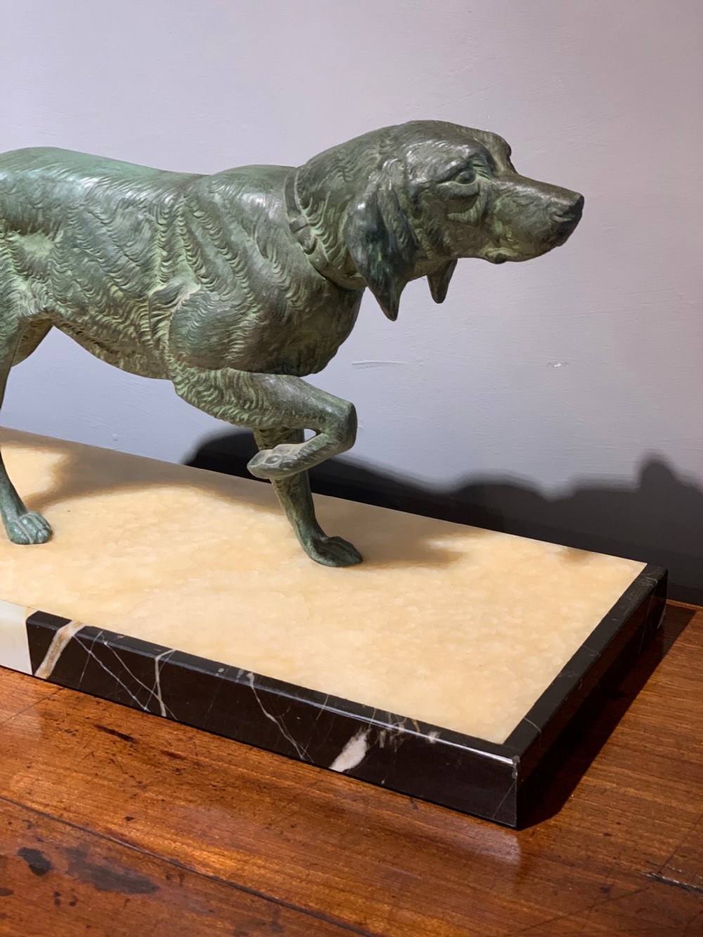 Art Deco spelter dog by M Leduoc  View II