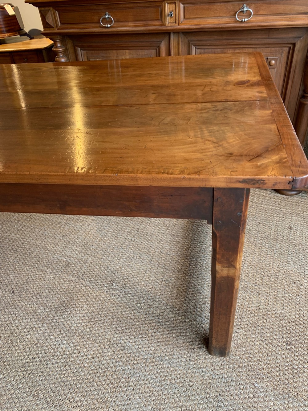 Farmhouse table cherry wood 105.5 inches long  View II