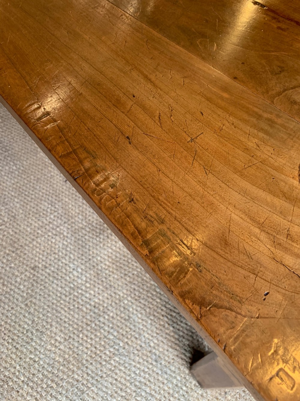 Farmhouse table cherry wood 105.5 inches long  View IX
