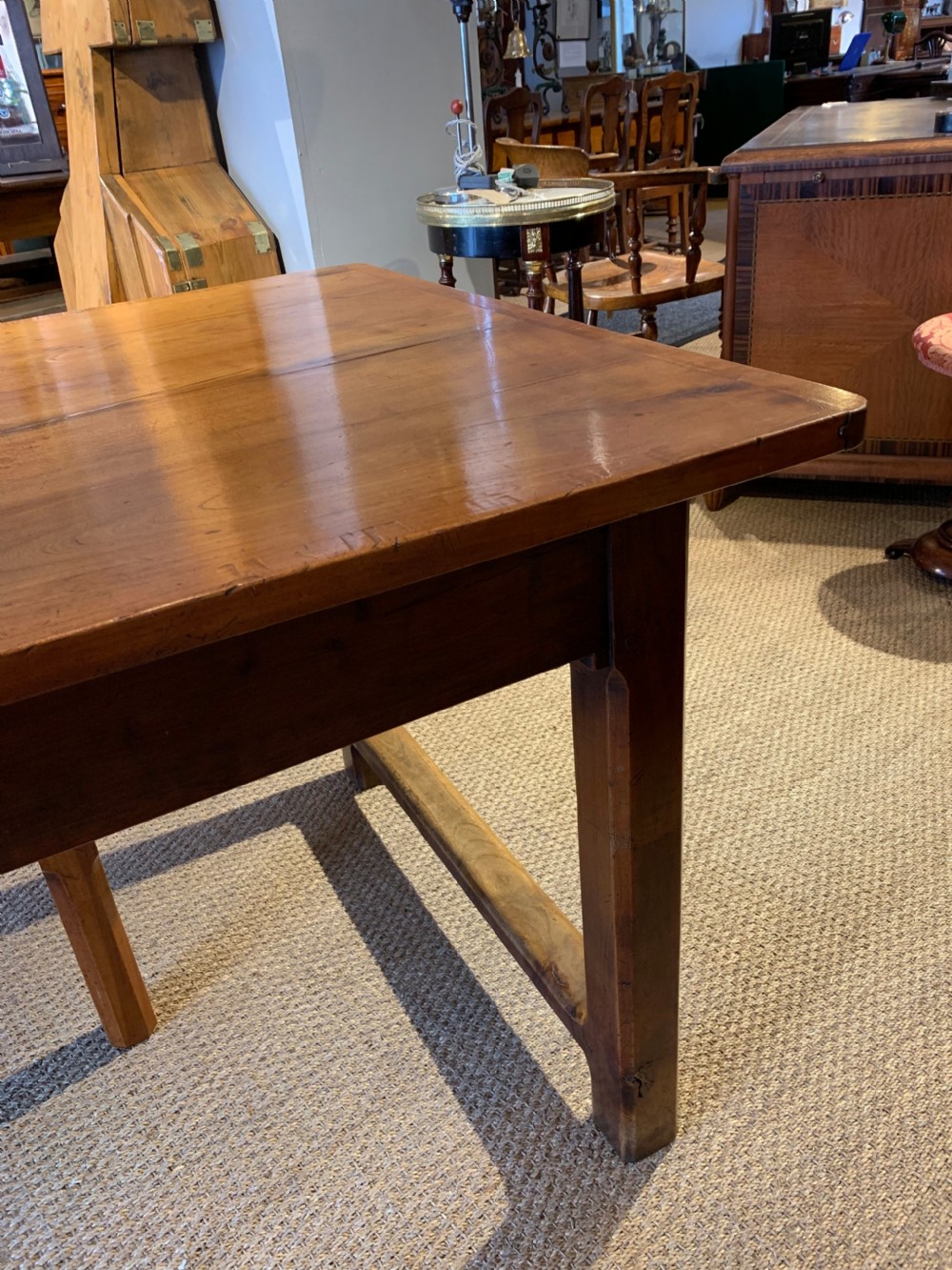 Farmhouse table cherry wood 105.5 inches long  View XI