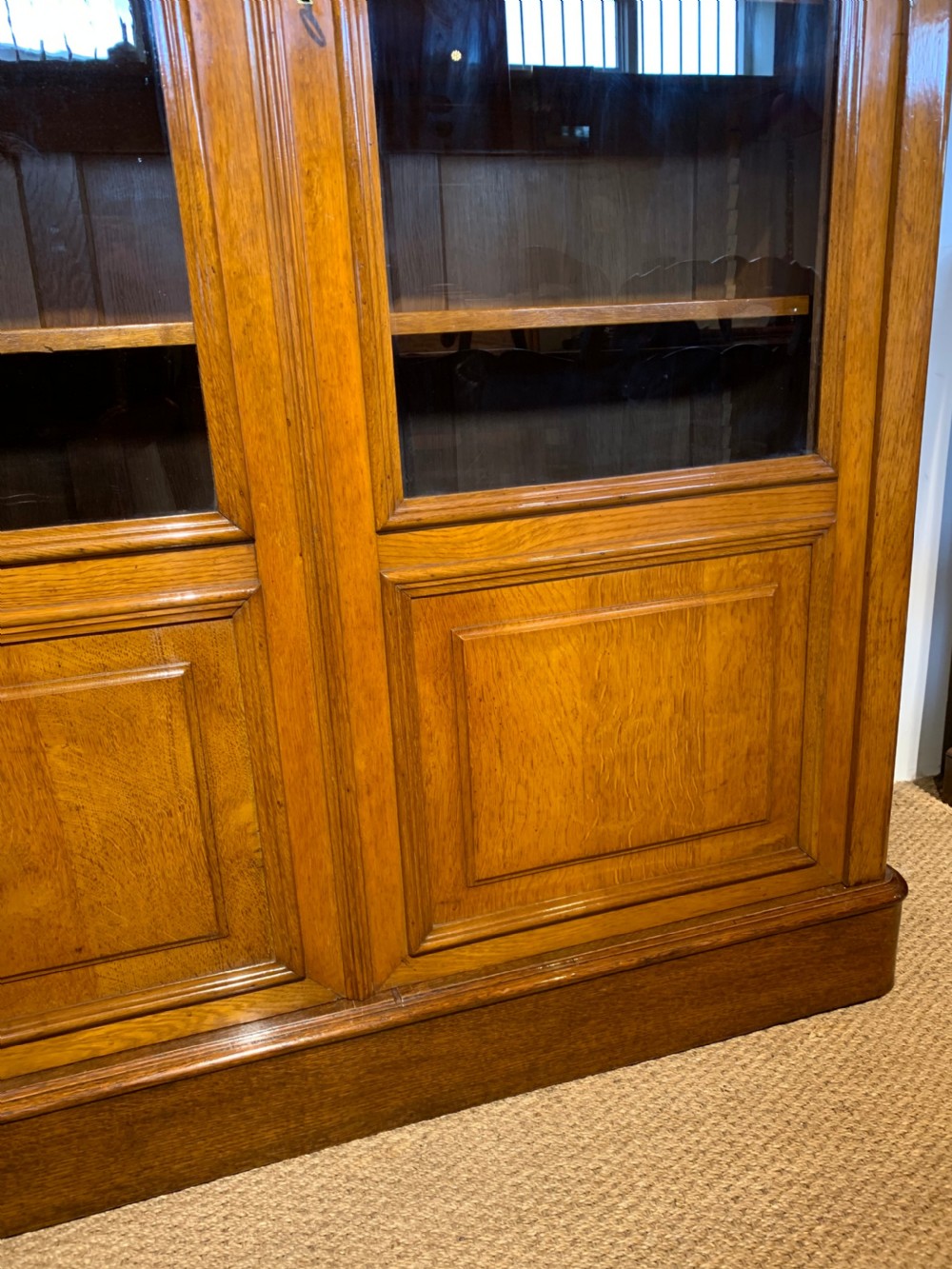 2 door oak bookcase  View II