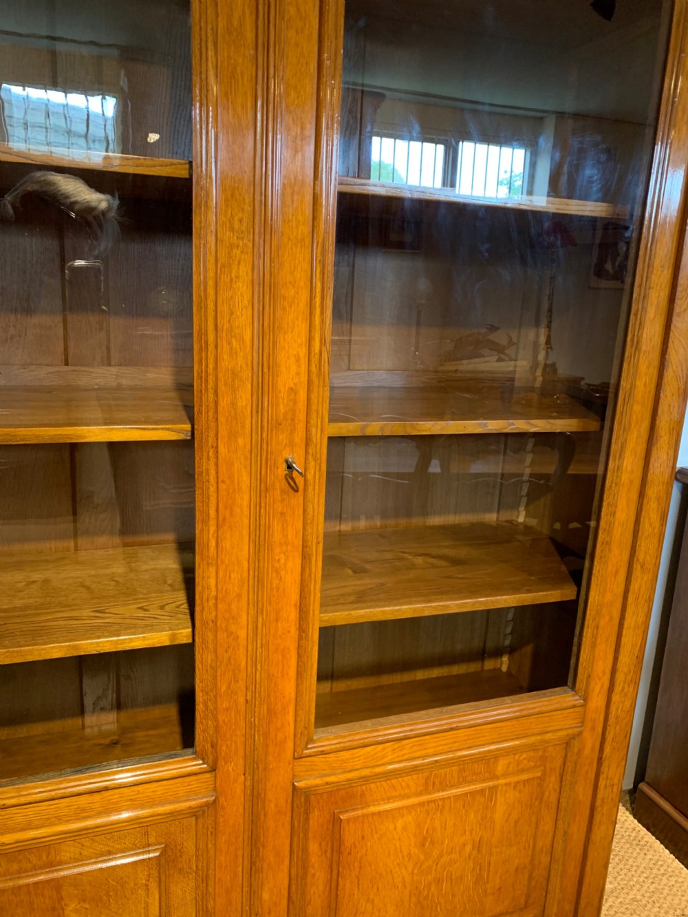 2 door oak bookcase  View III