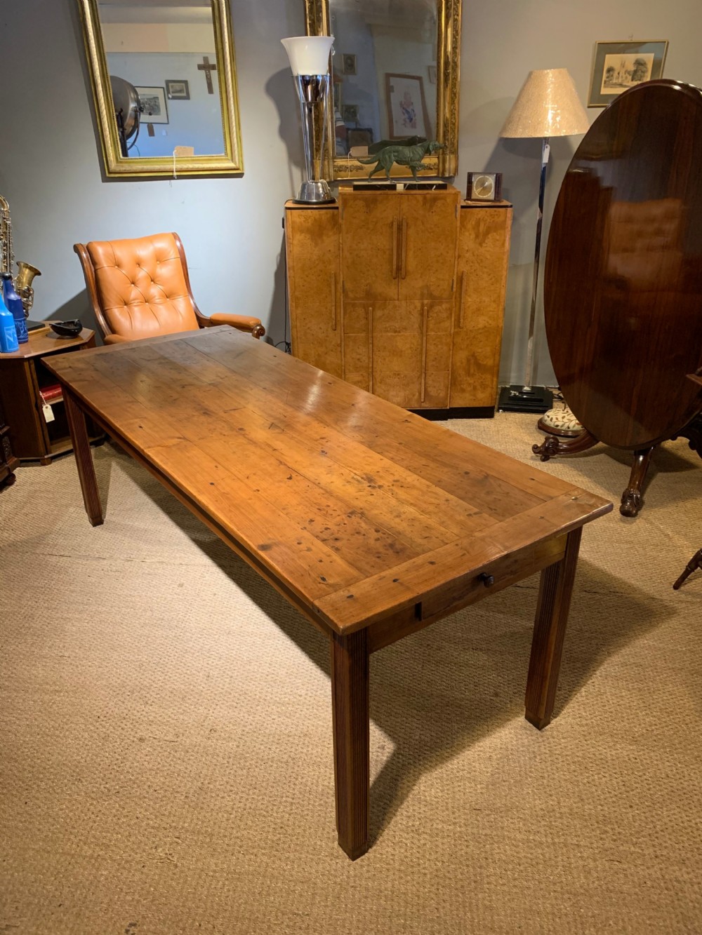 Early 20th century farmhouse table 202 cms   View II