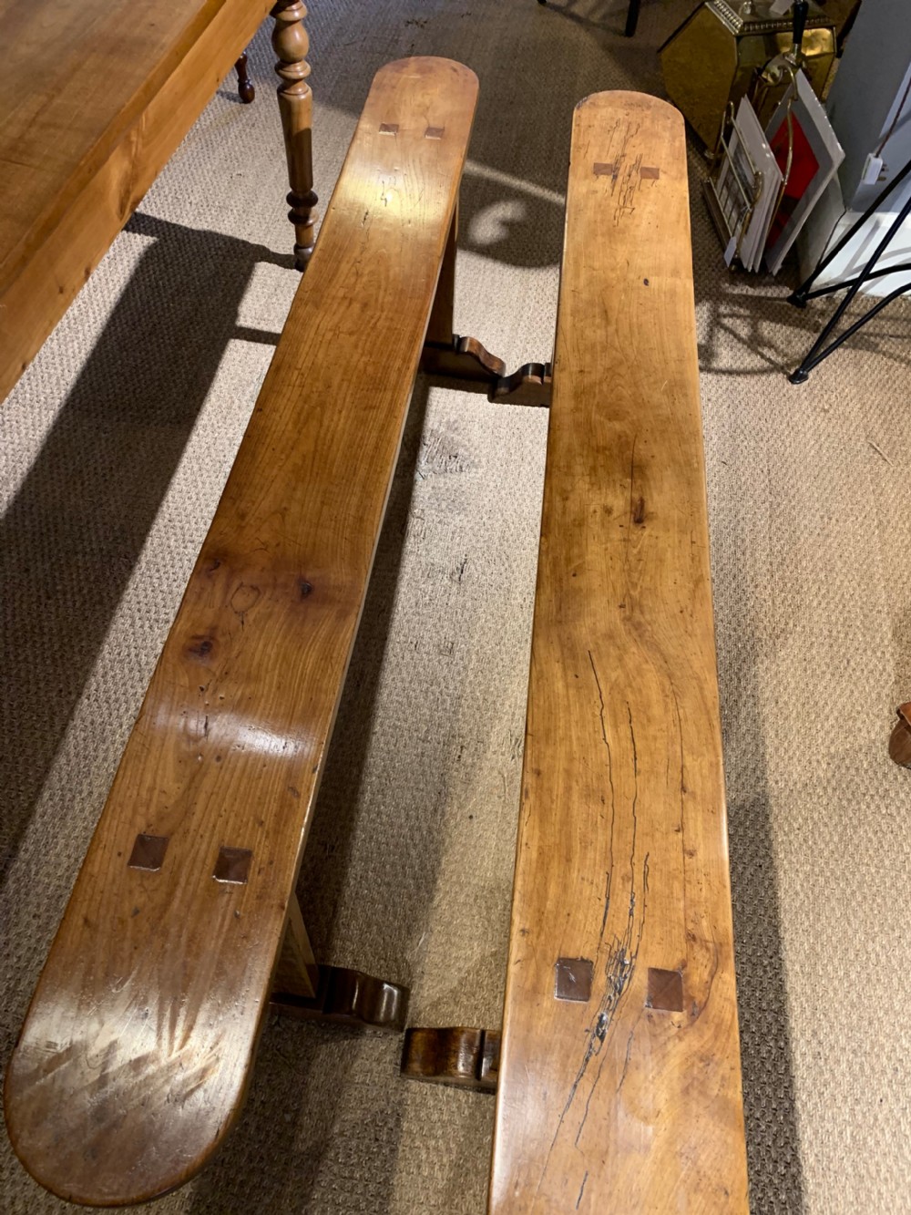 Pair of cherry wood benches 182cms  View IV