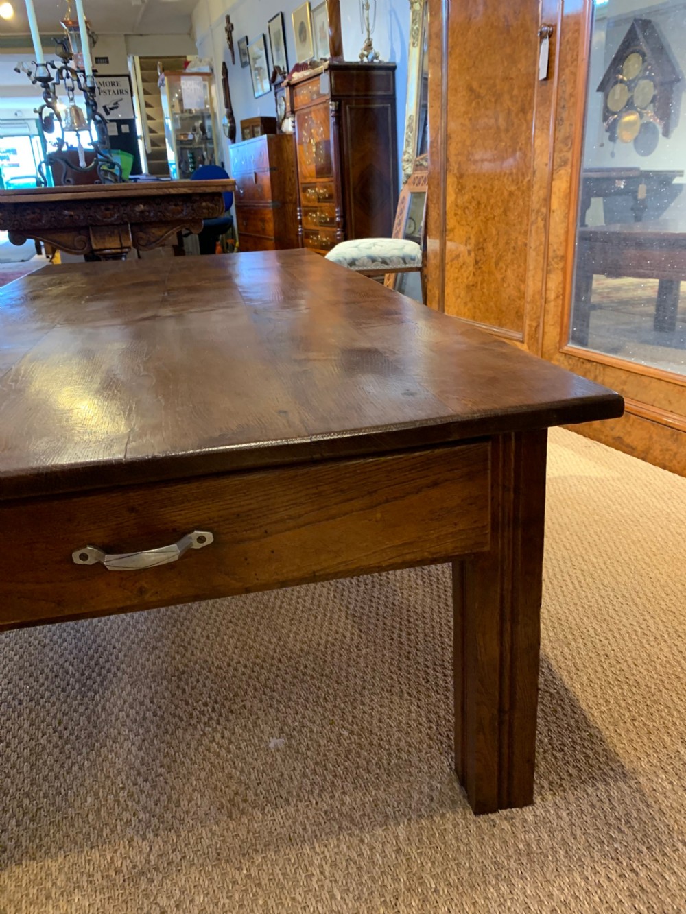 Large oak coffee table 2 meters long View II