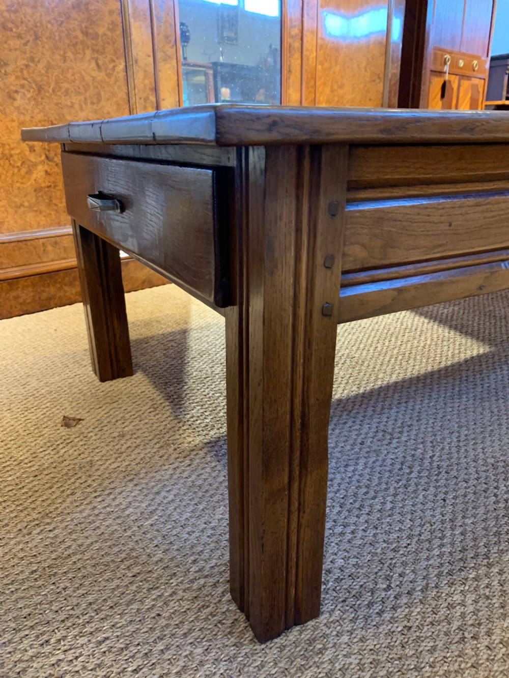 Large oak coffee table 2 meters long View VIII