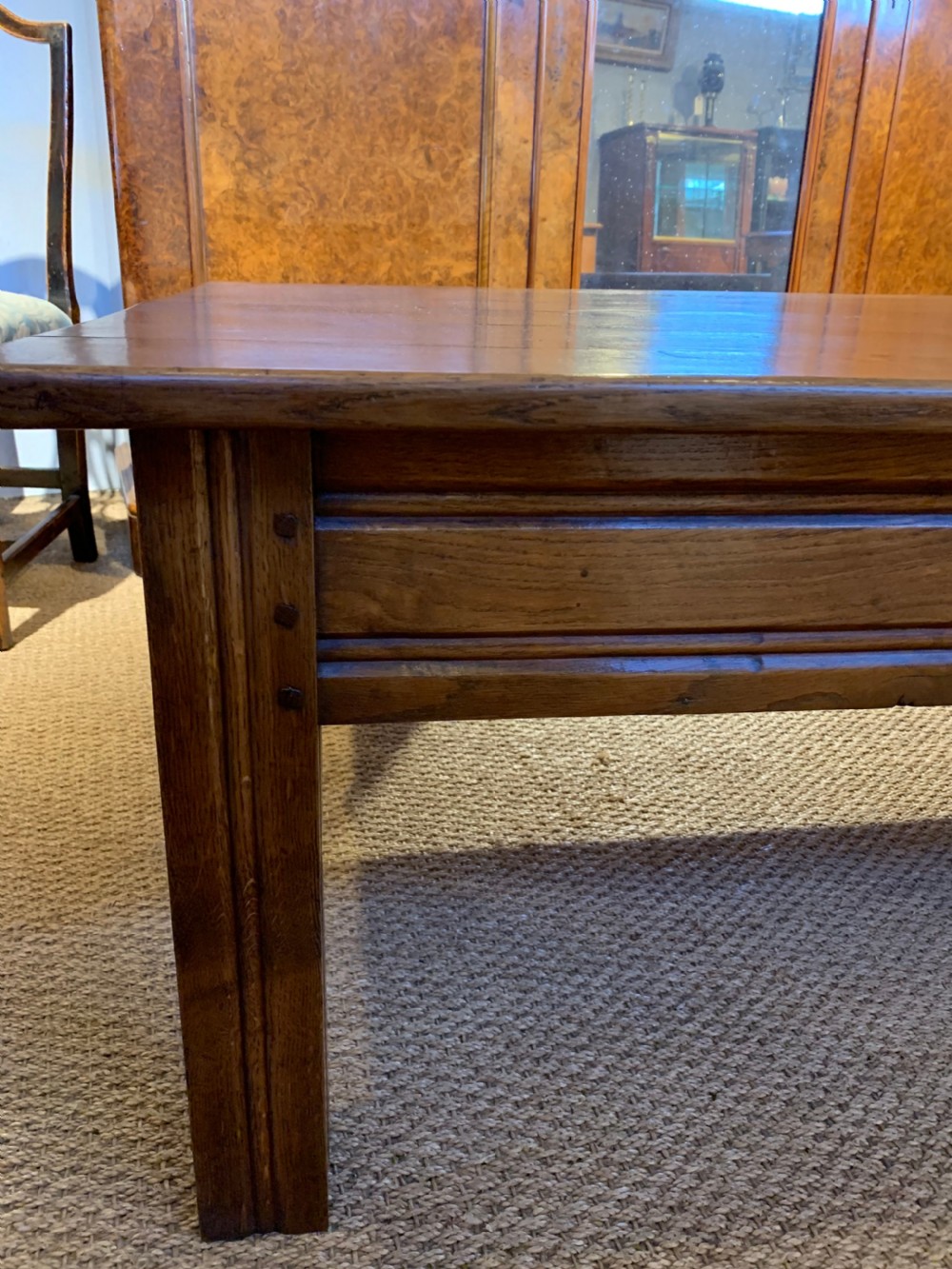 Large oak coffee table 2 meters long View IX