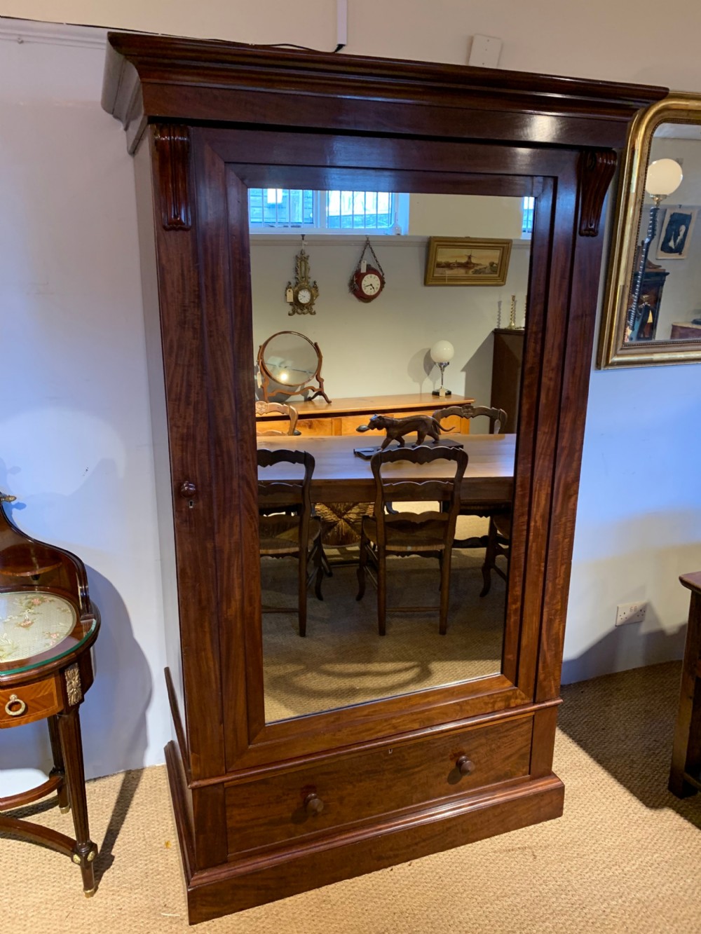 Victorian mahogany linen press 