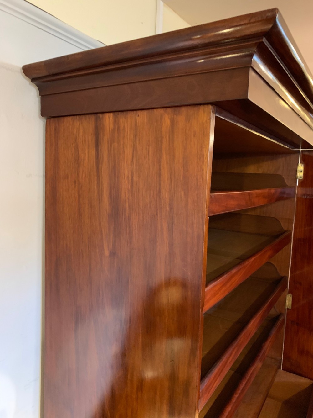 Victorian mahogany linen press  View II