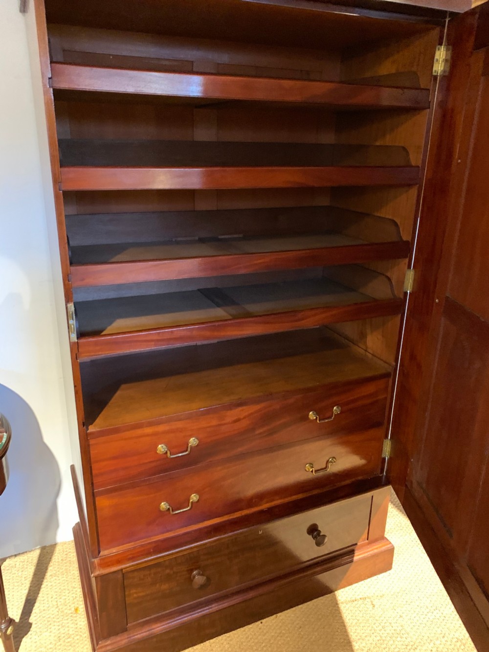 Victorian mahogany linen press  View III