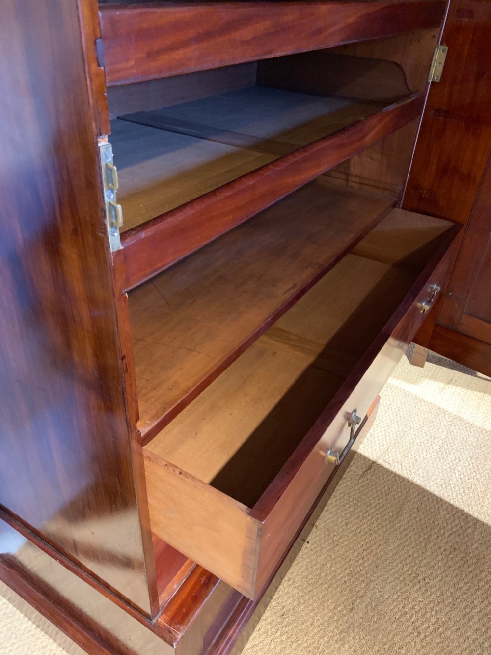 Victorian mahogany linen press  View VI