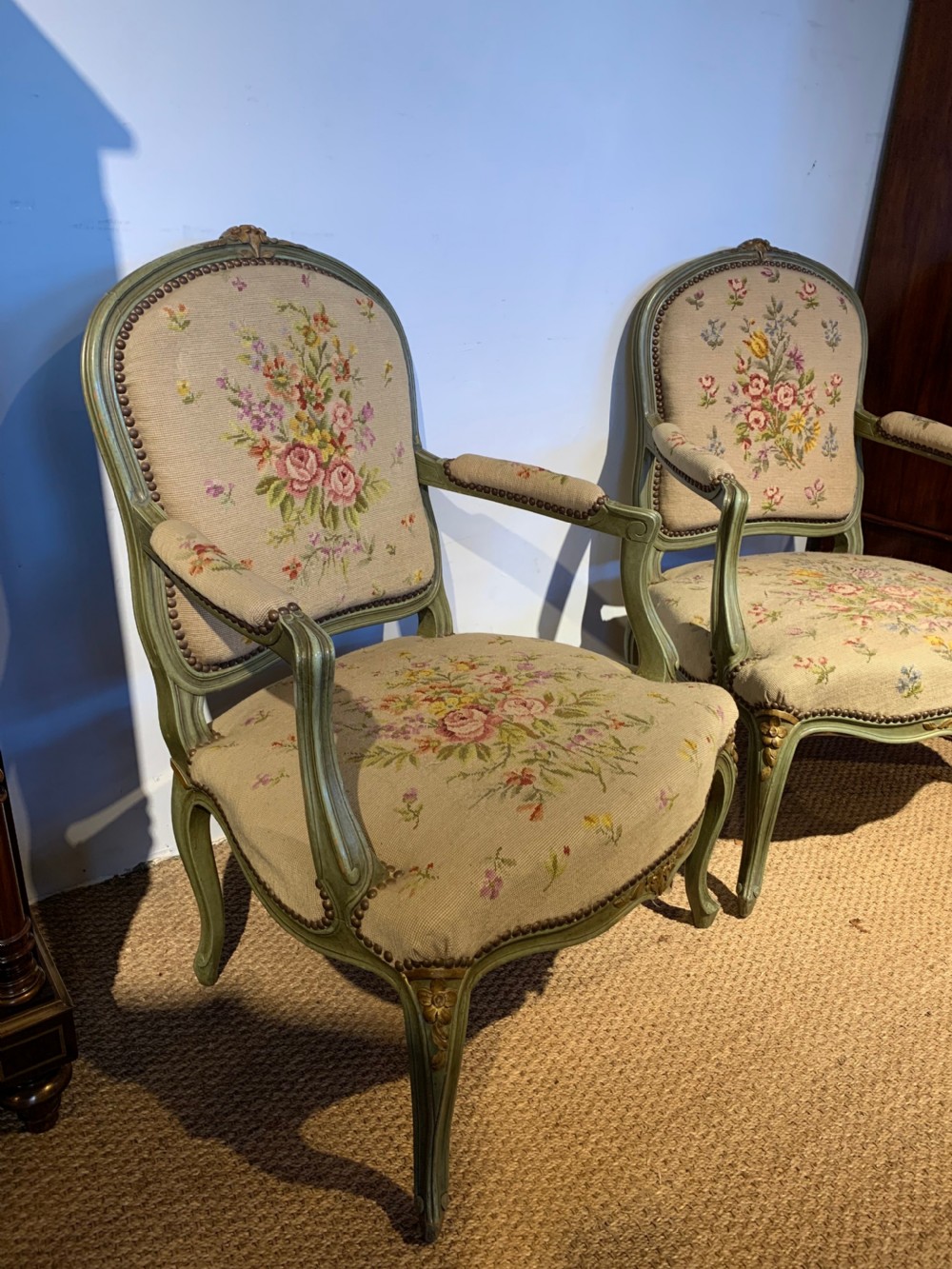 Pair of Louis XV style Fauteuils  View II
