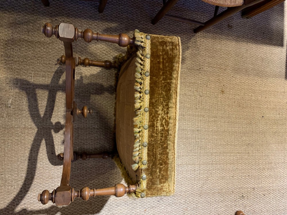 Late 19th century walnut foot stool  View III