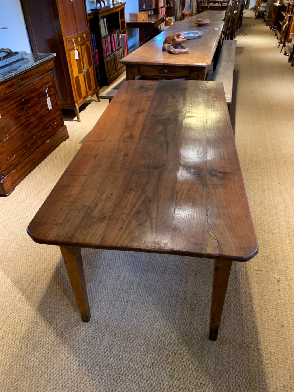 Cherry wood farmhouse table  View II