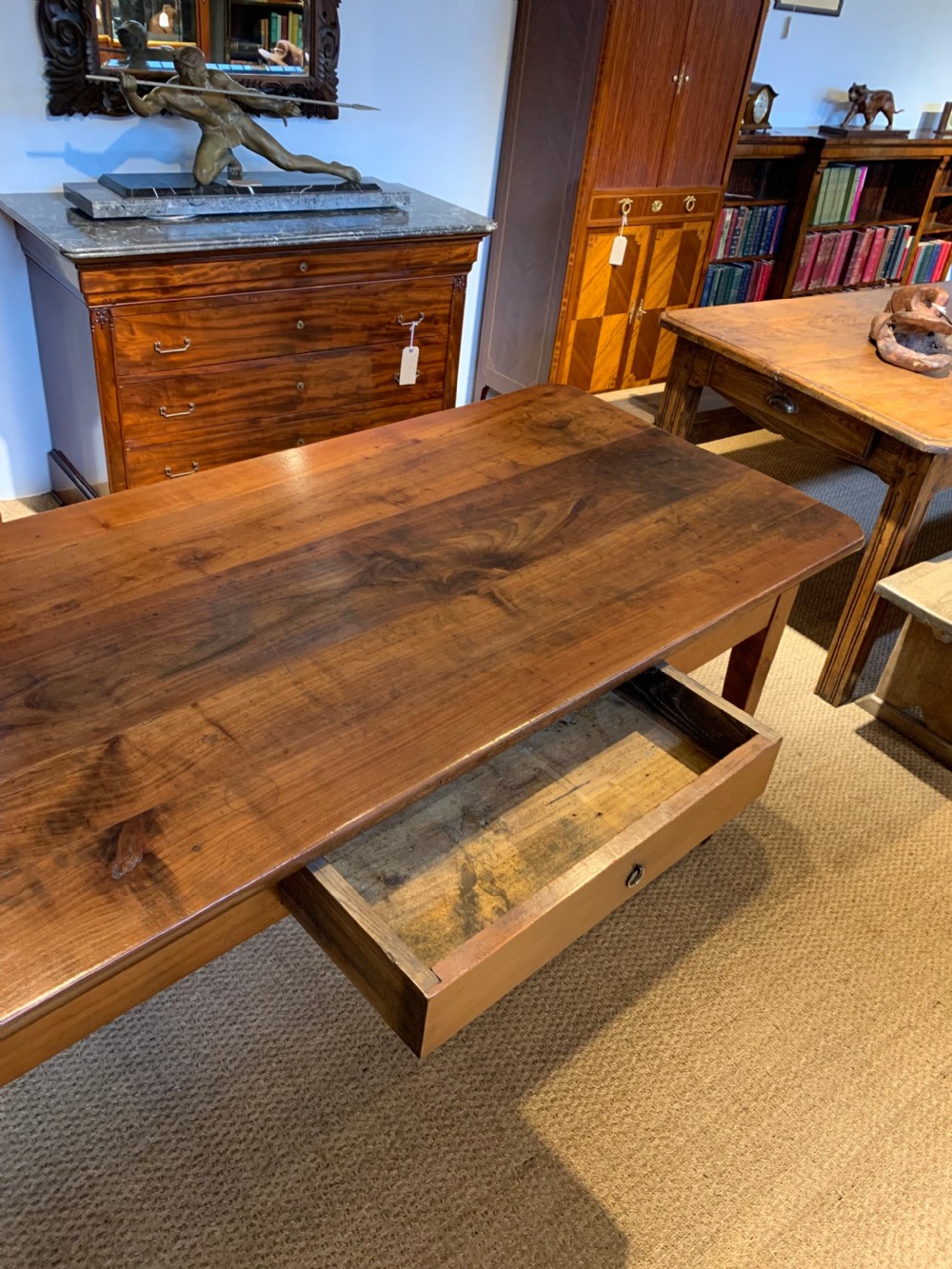 Cherry wood farmhouse table  View IV