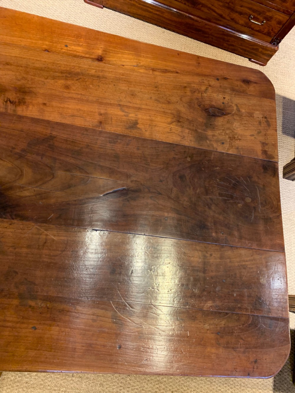 Cherry wood farmhouse table  View VI