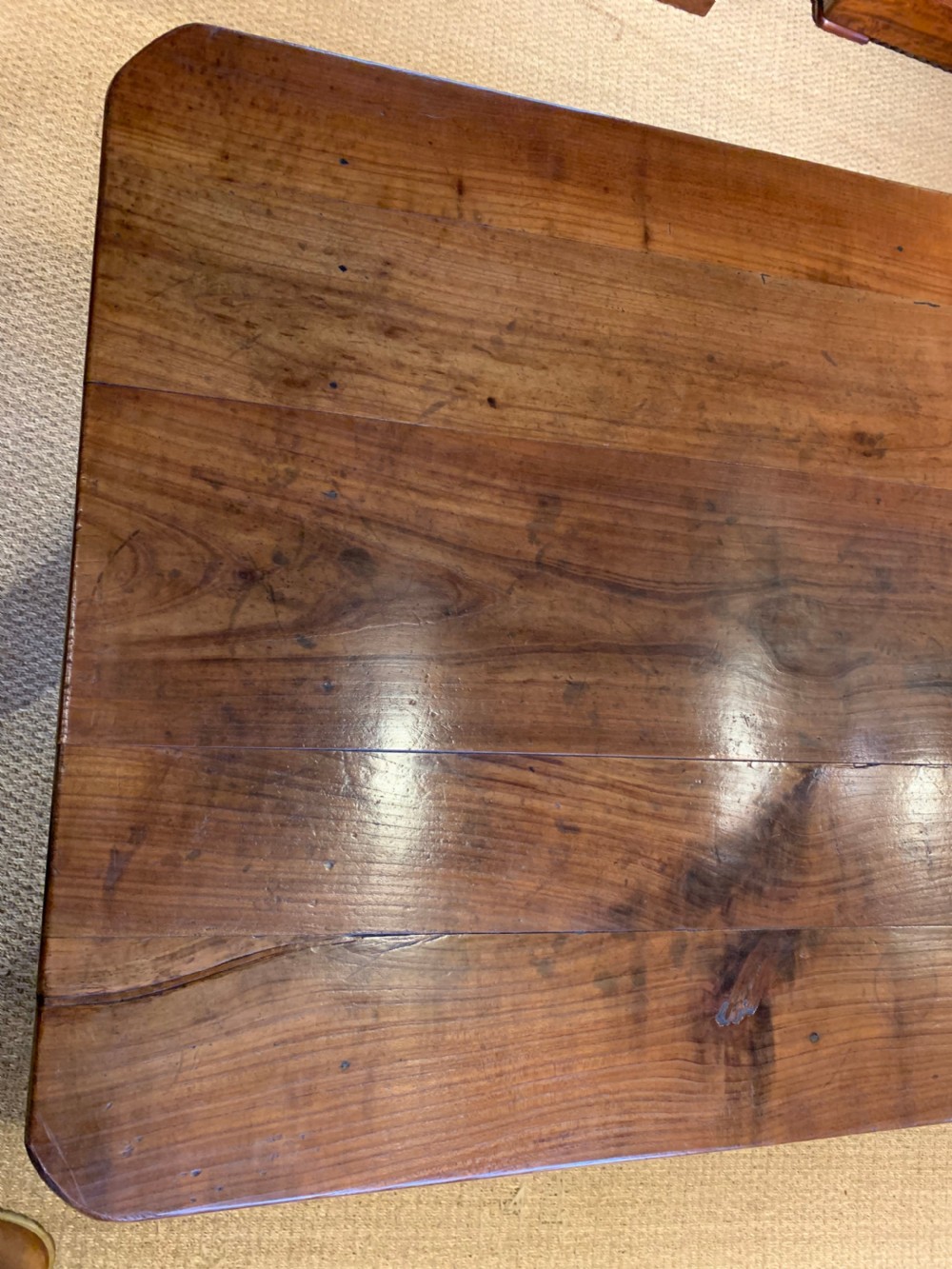 Cherry wood farmhouse table  View VII