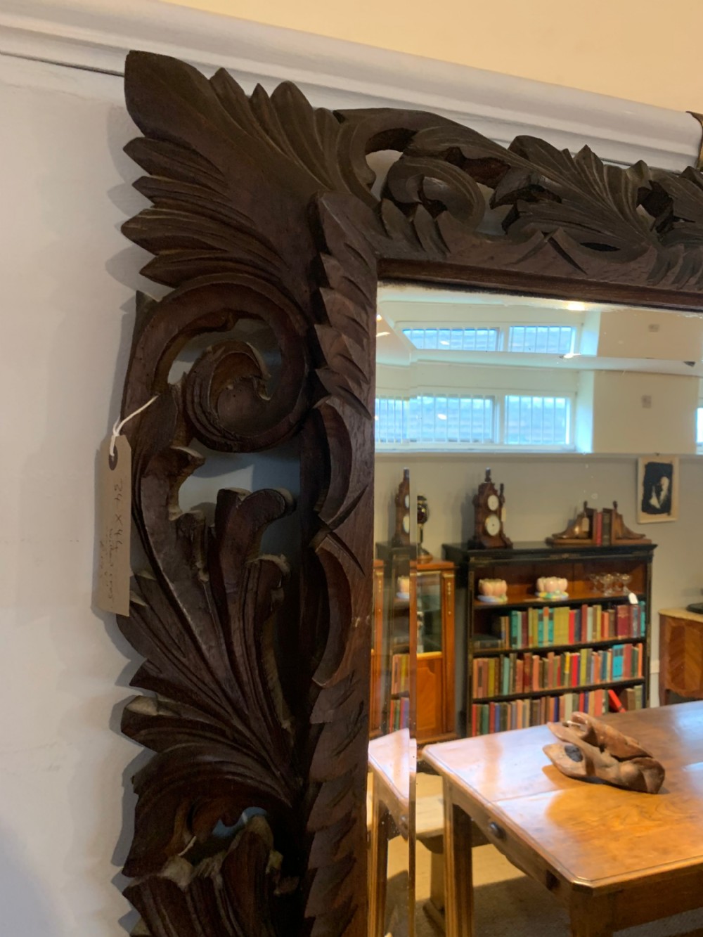 Late 19th century oak framed mirror 34x44 inches  View II