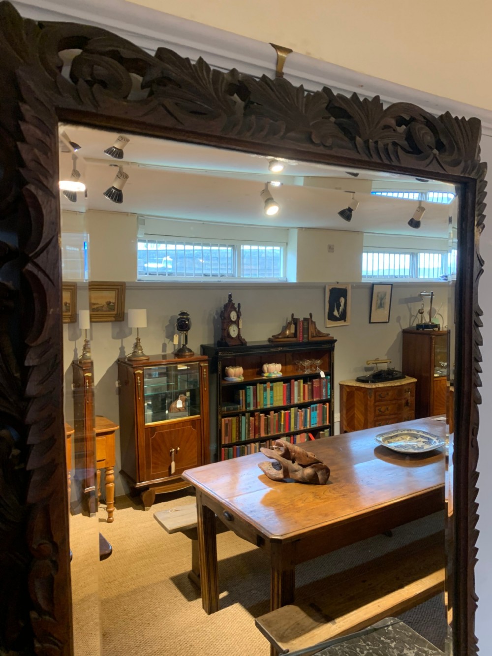 Late 19th century oak framed mirror 34x44 inches  View IV