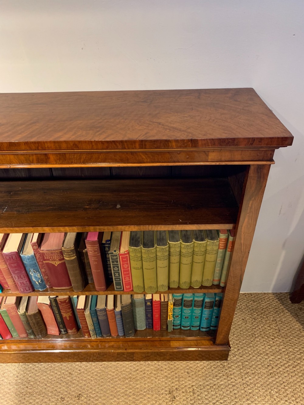 Victorian walnut open bookcase  View VI