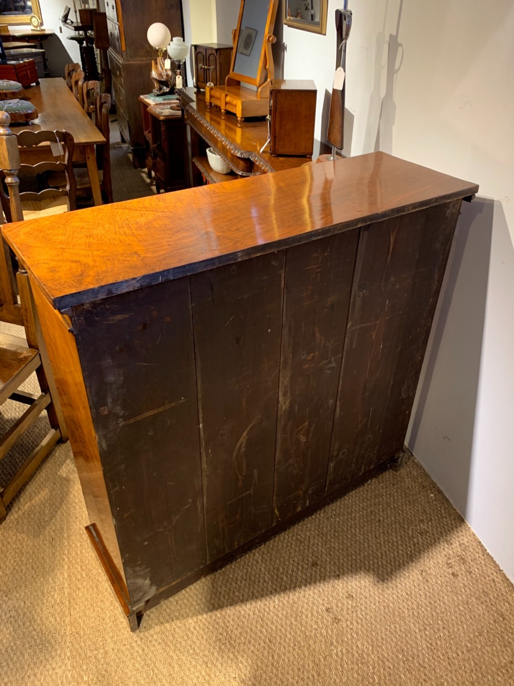 Victorian walnut open bookcase  View VII