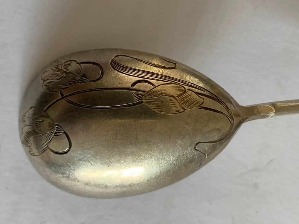 Set of 6 Russian silver spoons  View II