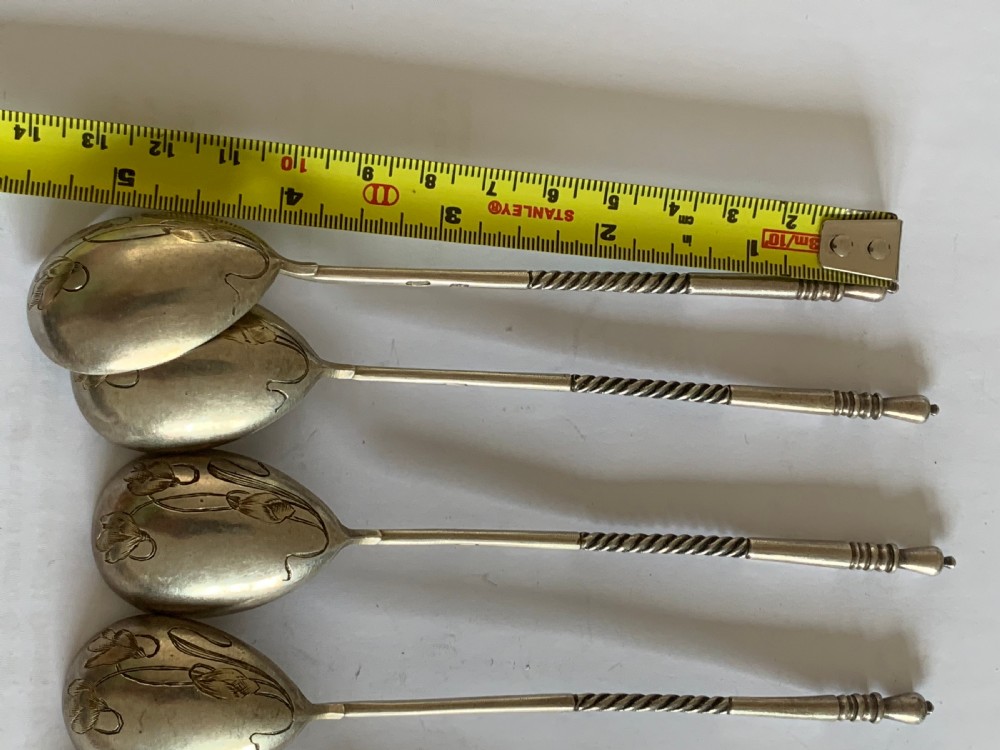 Set of 6 Russian silver spoons  View V