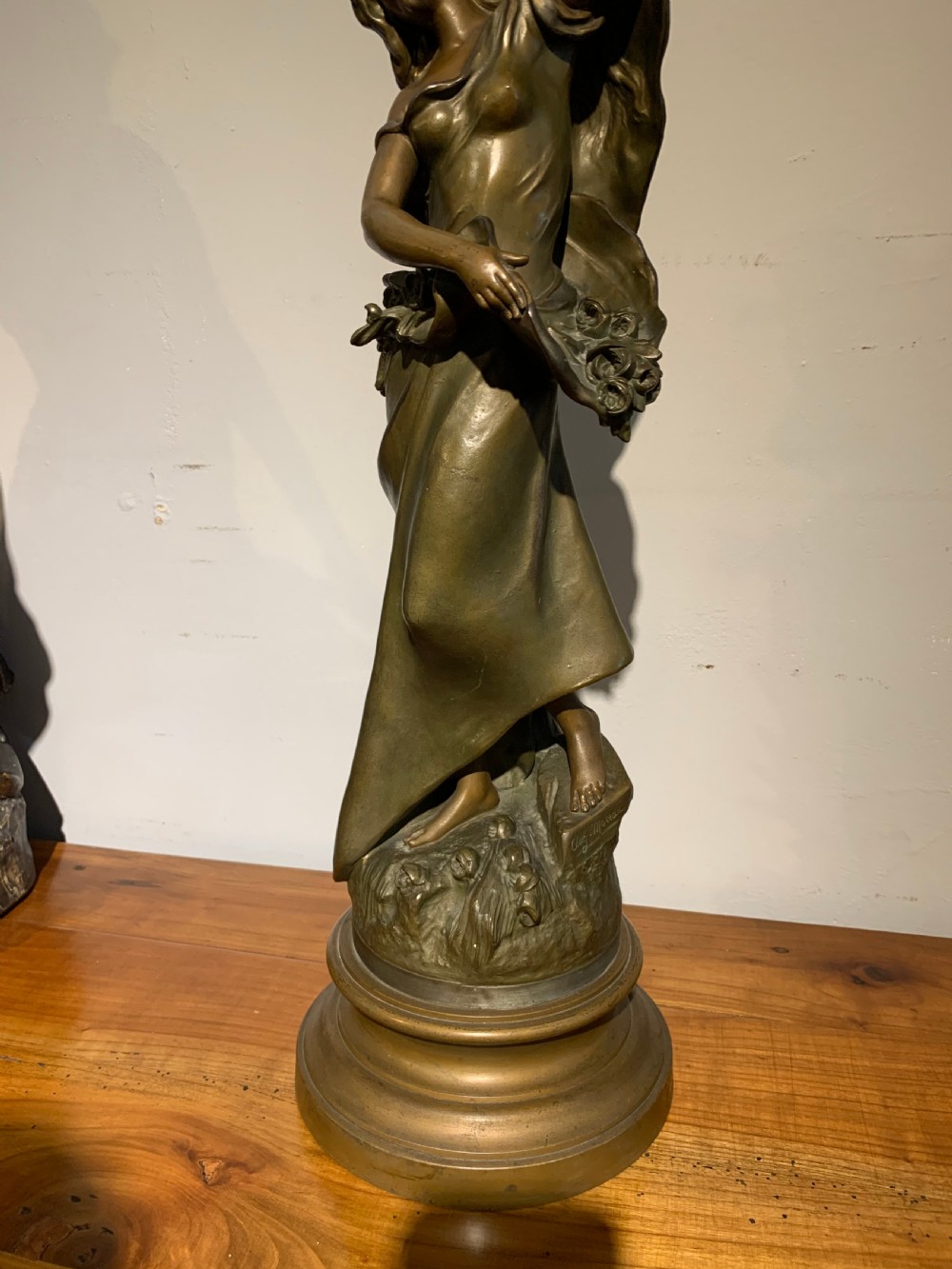 Large Art Nouveau spelter figure by August Moreau  View III