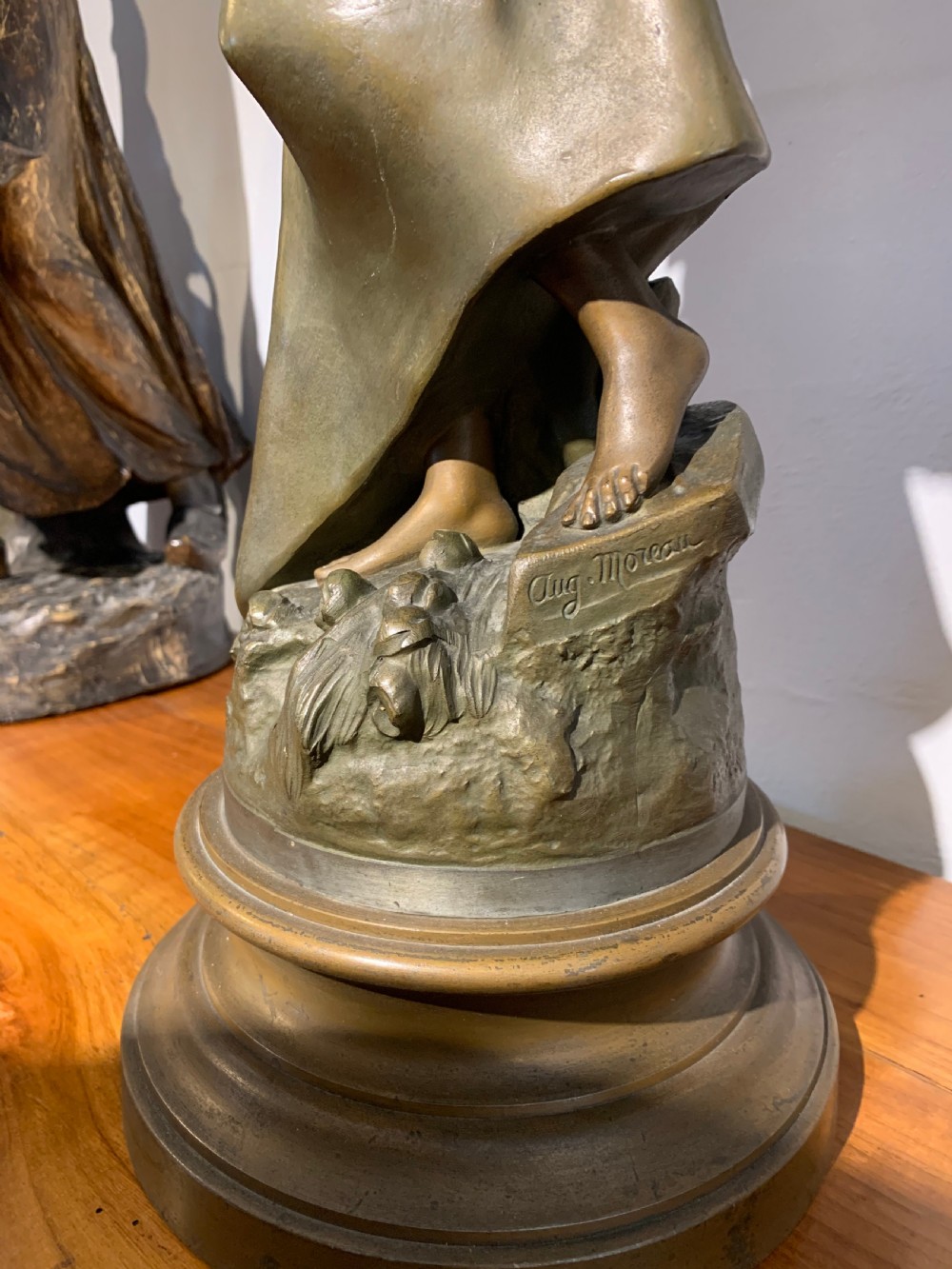 Large Art Nouveau spelter figure by August Moreau  View IV