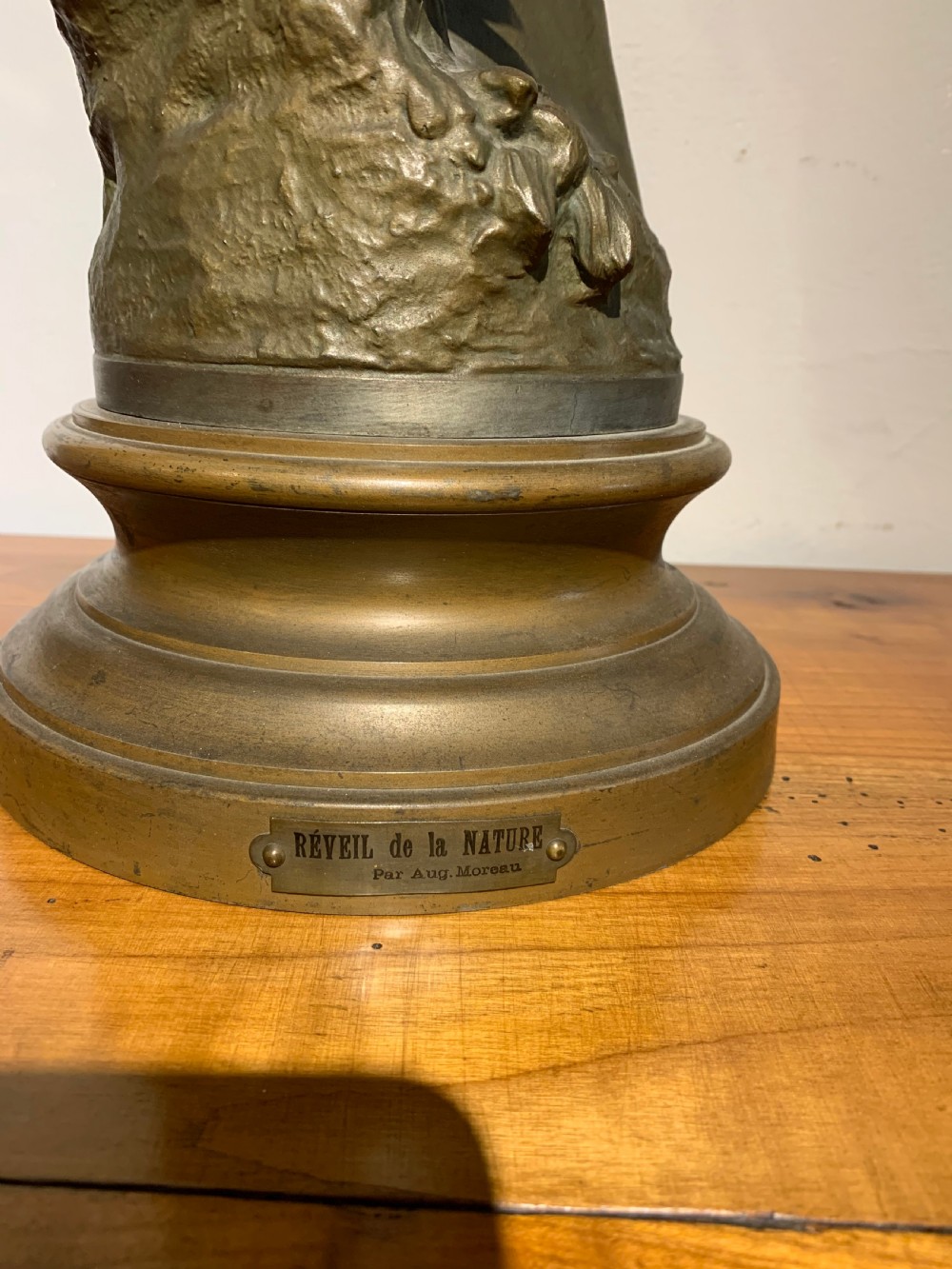 Large Art Nouveau spelter figure by August Moreau  View V