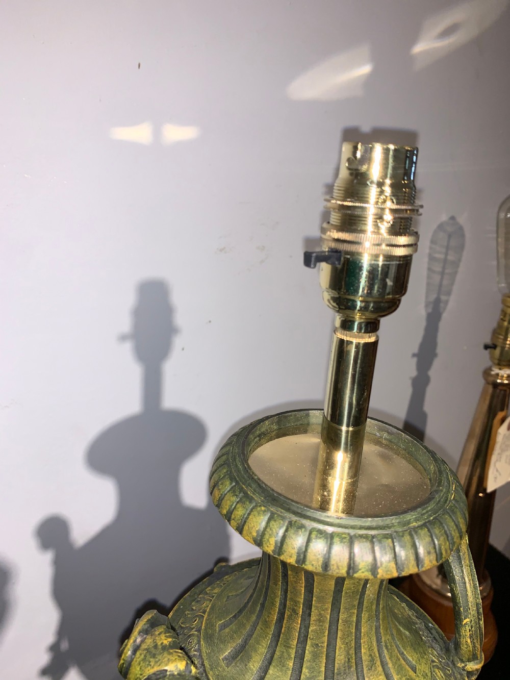 Pair of 19th century spelter and marble table lamps   View VII