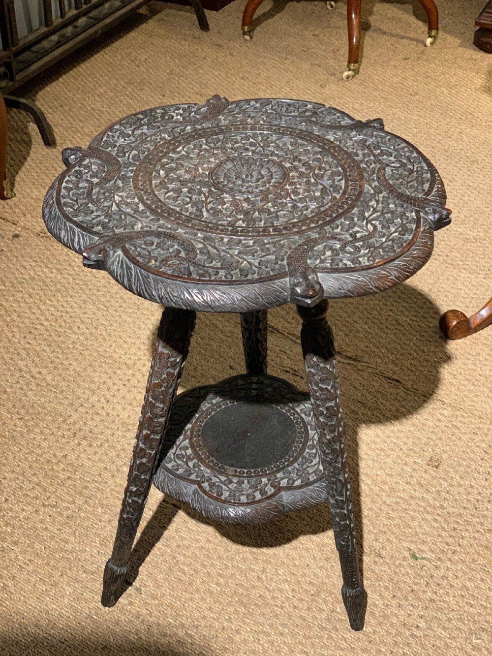 Late 19th century Indian lamp  table  