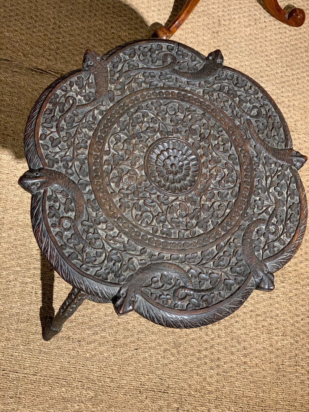 Late 19th century Indian lamp  table   View II